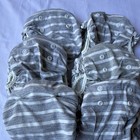 Gdiapers 6 New Newborn Reusable Cloth Diaper Covers Gray white Stripe W liner
