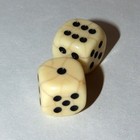 Antique Pair Dice Beautiful Craquel   Crackled Surface Vintage 1cm
