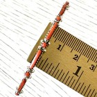 Navajo Cuff Bracelet Red Coral 6 5 In Signed Needlepoint Sterling Handmade