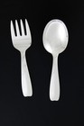 Vintage Tiffany   Co Cordis 925 Sterling Silver 2pc Fork Spoon Baby Set 4 1 8 