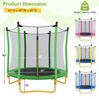 5 5ft Kids Trampoline With Safety Net Enclosure Green