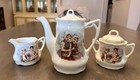 Antique Early 1900 s German Childs Tea Set Dolls  Rabbit  Blowing Bubbles