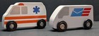 Lot Of Two Melissa And Doug Wooden Toy Ambulance  9285 And Mail Truck
