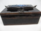 Orient flume Artist Daniel Boone 1980 Fan Art Glass  Large  Trinket Box-gorgeous
