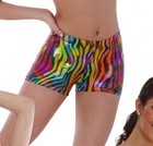 Body Wrappers Foil Booty Shorts Style 700 Print Hologram Zebra 2 Colors Adult