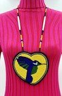 Handmade Beaded Yellow Hummingbird Necklace Earring Set