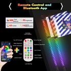 Pair 4ft Rgb Led Whip Lights Spiral Antenna W flag   Remote App For Utv Atv Rzr