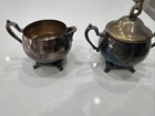 Silver Plate Sugar And Creamer Footed Plated Tea Set