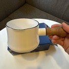 Brand New Dansk Kobenstyle Butter Warmer   White Enamel   Teak Handle