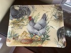 Pierre Frey Paris Rooster Tray-tissu Assorti Acrylic Platter-rare Find