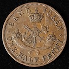 1857 Bank Of Upper Canada Half Penny Token Br-720 Pc-5d Xf  Sharp Crown Bt7