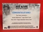 2017 Topps Jackie Robinson Day Commemorative Patch Jose Altuve  jrpc-ja Patch