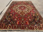 7x10 Antique Oriental Rug Handmade Vintage Handwoven Red Navy Blue Old 6x10 Ft