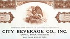City Beverage Company Inc  1947 Unissued Stock Certificate Harrisburg Piels Beer