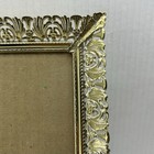 Vintage Picture Frame 8 5x6 5  Distressed Gold Tone Metal Ornate Filigree White