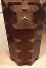 Vintage Korean Hexagonal 6-sided Top Hat Box Tea Caddy Cabinet 18  Tall