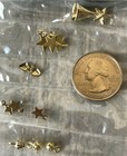 Miniature Dollhouse Christmas Village   Set Of 12 Tiny Gold Ornaments   Topper