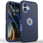 For Iphone 16 Plus Heavy Duty Rubber Shockproof 3-layer Protective Cover Case
