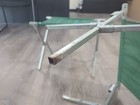 Vintage  lot Of 2 Portable Metal Frame Folding Fishing Camping Stool Chair Set