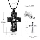 Hollow Cross Urn Necklace For Ashes Stainless Steel Cremation Jewelry For Ashes