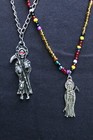 408 Set 5 Pzas Collar Cadena Collar Arcoiris Llavero Santa Muerte Necklase Cua