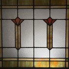 Antique Art Deco Stained Leaded Glass Window 28  X 25  