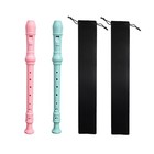 2-piece Soprano Recorder Instrument For Beginners German Style Pink light Blue