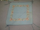 Vintage Older Needlepoint Finely Hand Stitched - 32 x32  Completed Blue Floral