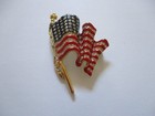 Signed Trifari Flag Pin 