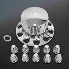 Semi Truck Chrome Lug Hub Cover Front   Rear 33mm Wheel Kit Axle Cover Complete