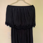 Ramy Brook Navy Off-shoulder Wide-leg Jumpsuit M Elastic Waist A12255d00