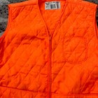 Vintage Duck Bay Quilted Hunting Vest Mens Medium Blaze Orange Safety Padded