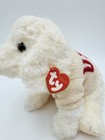 Ty Classic Dog Fluff Plush White Puppy Dog Usa Sweater Knit Tags 2002 - 11 