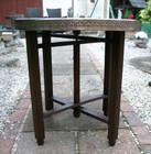 Large Antique Indian  Folding  Side Table  With Brass Covered Top