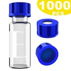 1000pcs 2ml Autosampler Vials pre-slit Caps 9-425 Glass Bottle Screw Top Hplc Gc