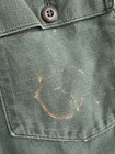 Vtg 60s Og-107 Olive Green Cut Off Cargo Shorts Painted Back Pocket