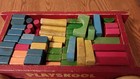 Playskool Pull Along Red Wagon With 55 Blocks  Vintage 1959 s