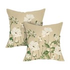 Spring Summer Floral Decorative Throw Pillow Covers 18 X 18 Set Of 2  White 