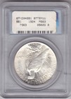 1924 Peace Silver  1 Dollar Pcgs Ms 63