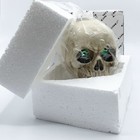 Stealstreet Skull Skeleton Green Gemstone Eye Statue Figurine 6  Halloween