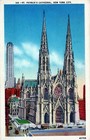 St  Patrick s Cathedral New York Church Building Posted Vintage Linen Post Card
