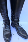Vintage Women s Black Equestrian English Riding Tall Boots W  Carrier Size 9