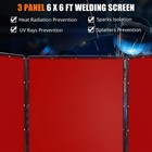 Welding Screen With Frame 3 Panel 6  X 6  Welding Curtain Screen On 12wheels Red