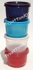 Tupperware Snack Cups Set 4 Lunch Box 4 Oz Bowls Sheer Red White And Blue New