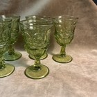 1960s Fostoria Glass Green Argus Pattern Small Wine juice Tumbler Lot Of 5 