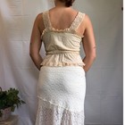 Rare Milkmaid Coquette Vintage Saks Fifth Avenue Lace Trim Peplum Camisole Ivory