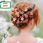 16pcs Flower Hair Claws  Crystal Mini Flower Hair Clips Small Rhinestone Hair Ba