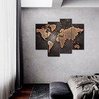 General World Map Black Background Wall Art Painting Pictures Print On Canvas   