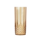 6 Amber Gold 14 Oz Crystal Plastic Drinking Glasses Party Events Disposable
