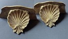 Pair Vintage Italian  large Wood Gold  florentine Italy Shell Shelves Sconces